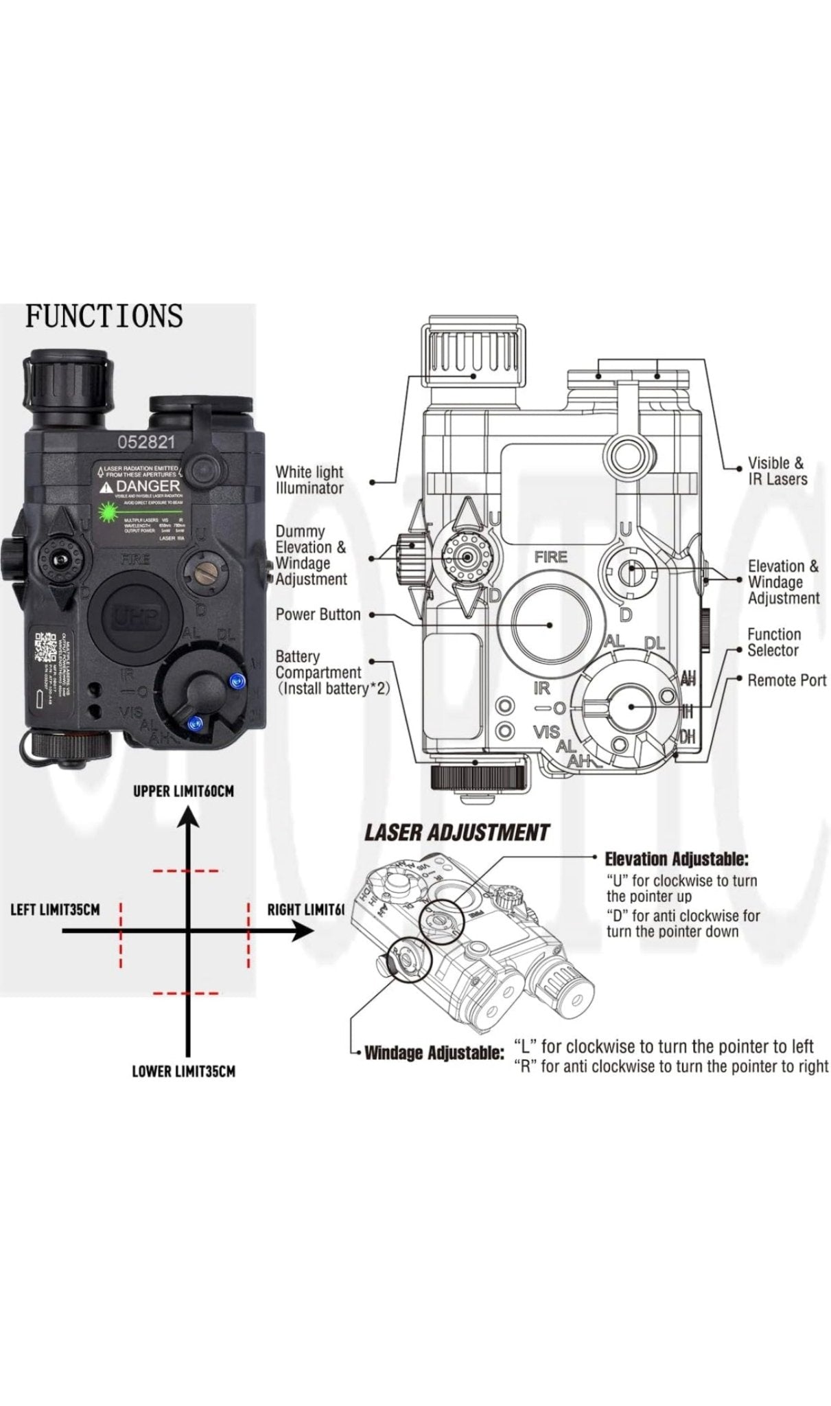 PEQ 15 IR laser + Green Vis Laser + White Light - GoonSupplies