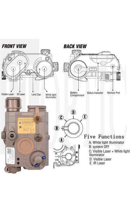 PEQ 15 IR laser + Red Vis Laser + White Light - GoonSupplies
